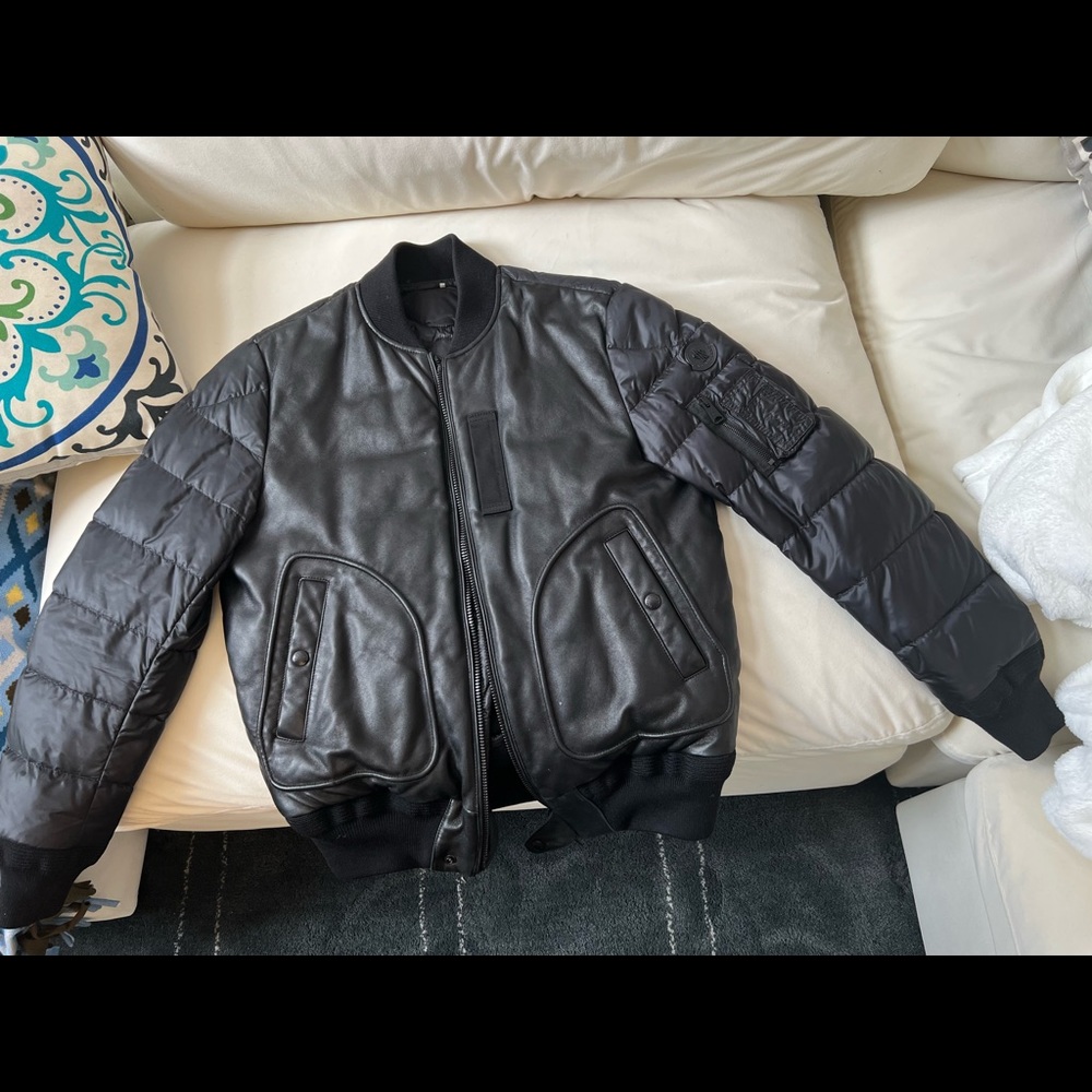 Moncler leather bomber jacket!!